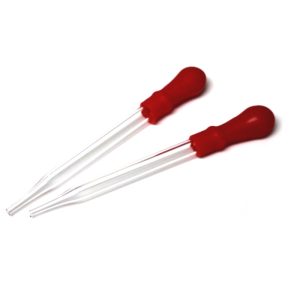 Glass Dropping Pipette 90mm with Rubber Bulb