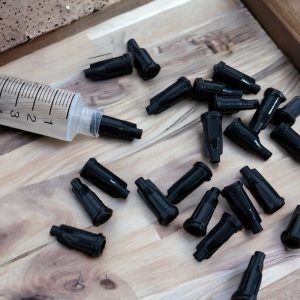 Screw-On Airtight Syringe Protector Caps - Black