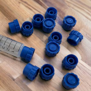 Screw-On Airtight Syringe Protector Caps - Blue