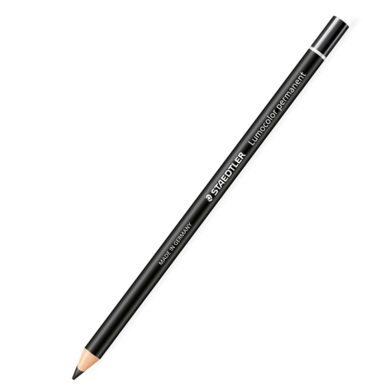 Staedtler Lumocolor Permanent Glasochrom (Chinagraph) Black Pencil