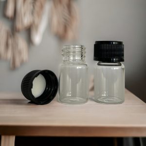 Clear Glass Vial with Black Screw Lid 5ml
