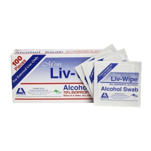 Liv-Wipe Alcohol Swabs Box of 100