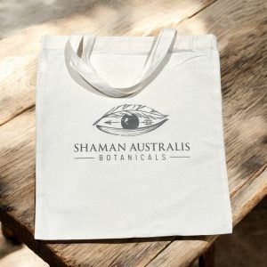 Tote Bag with Shaman Australis logo on it